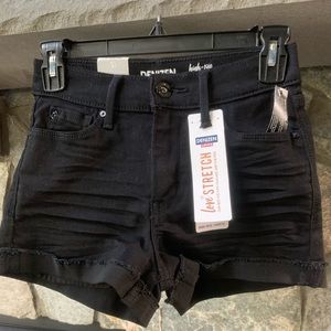 Black high rise shorts